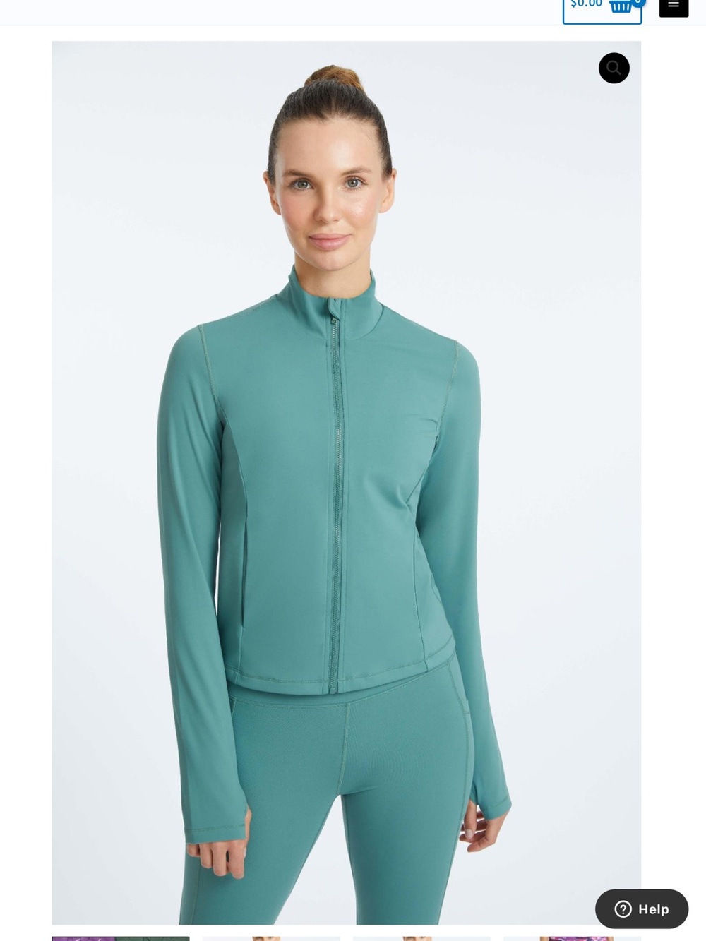 YogaWorks Women’s Zip-Front Active Jacket in Sage